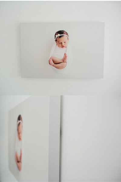 canvas gallery wrap of Navarre newborn
