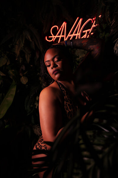 Alluring boudoir shot capturing the beauty and confidence of a blackwoman in Scottsdale, Arizona