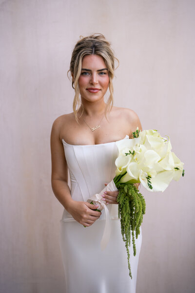 black and white image bride wearing lace wedding dress