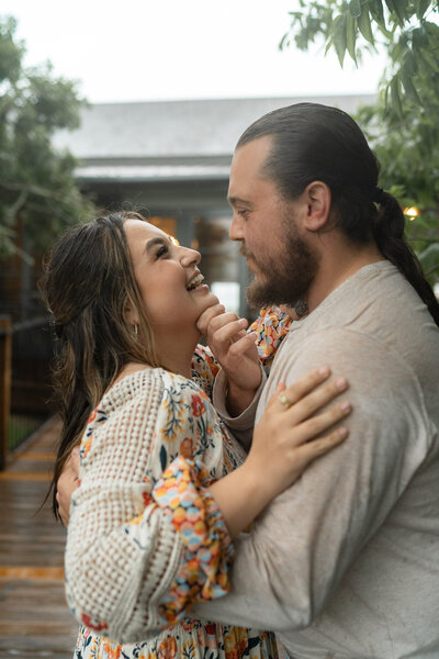 rainy day couples session