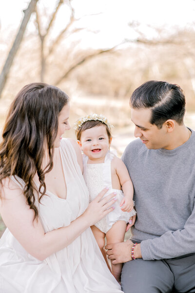 one year outdoor family session in austin