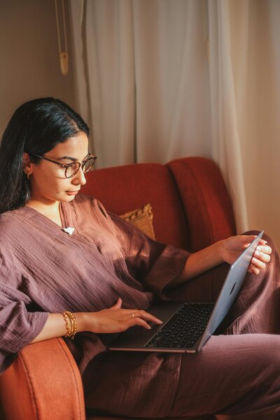 woman on computer