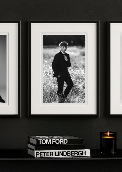  Framed portrait from Tamara Hudson Studios displayed in a modern wall mockup, showing clients how their images can be transformed into statement artwork for their home or business.