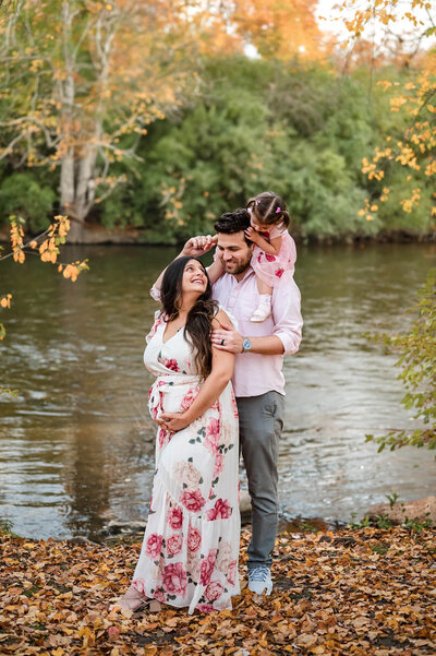 Ann Arbor family photos in fall foliage