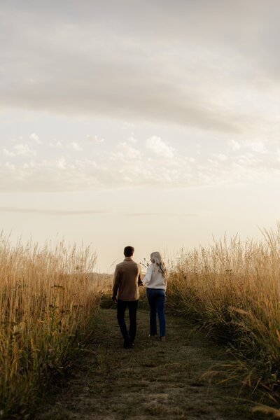 Joyful, golden hour engagement photography session.