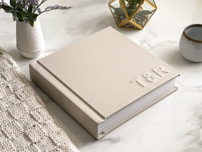 Ivory covered wedding album