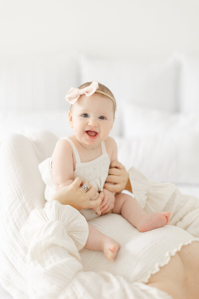 lifestyle newborn session in virginia beach with texture and neutral colors