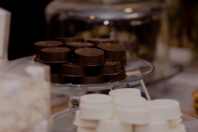 Close shot of housemade dipped oreos on the dessert counter
