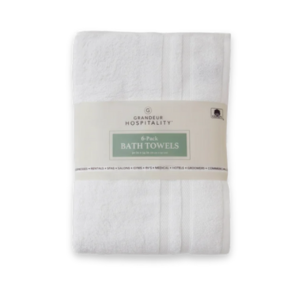 Fluffy white bath towels