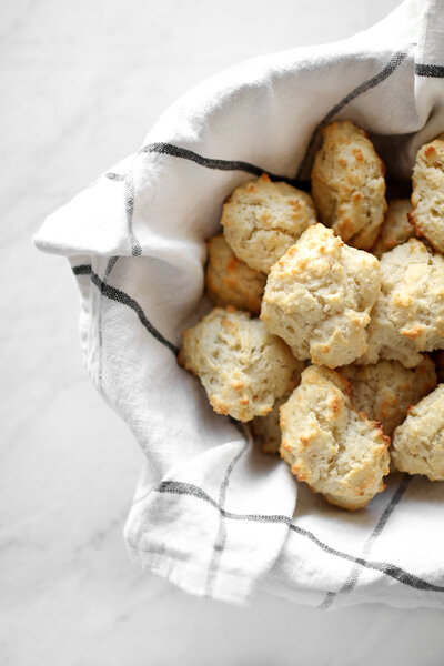 A quick and easy recipe for homemade, four ingredient southern drop biscuits