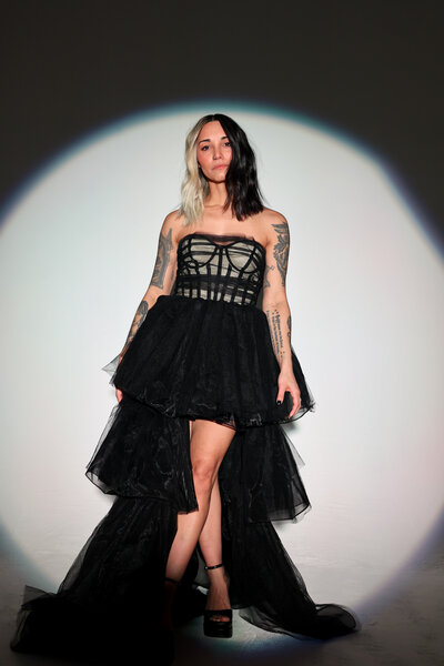 Man running up stairs