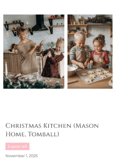 Christmas Kitchen decoration with mom and kids baking christmas cookies and making a fun mess