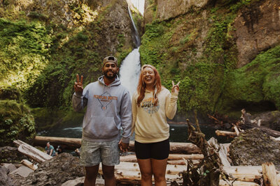 Photo of Howie Photography and Juan Navarrete by a waterfall in Oregon
