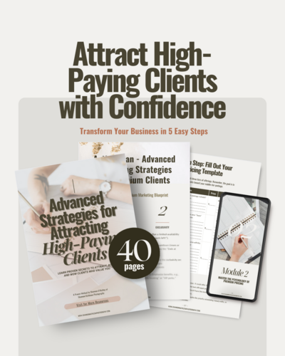 A clean flat lay image with a laptop, pen, and brand-aligned workspace representing Shannon Kathleen’s mini course on how photographers can attract and book premium, high-paying clients through advanced strategies.