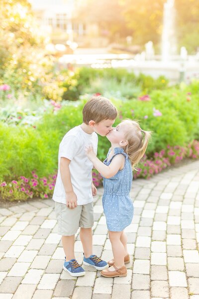 Family photography in gardens in San Diego, California