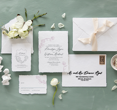 Soft Vintage Floral Wedding Invitation