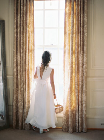  Bride in natural light at editorial-style estate – Fine Art Wedding Photographer Seattle