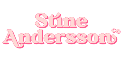 Logo in light pink and hot pink for Stine Andersson Co