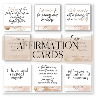 digital sticker and printable affirmation cards