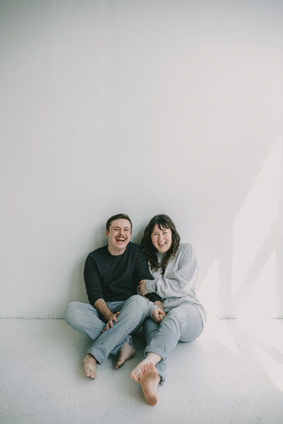 natural light studio couples portrait