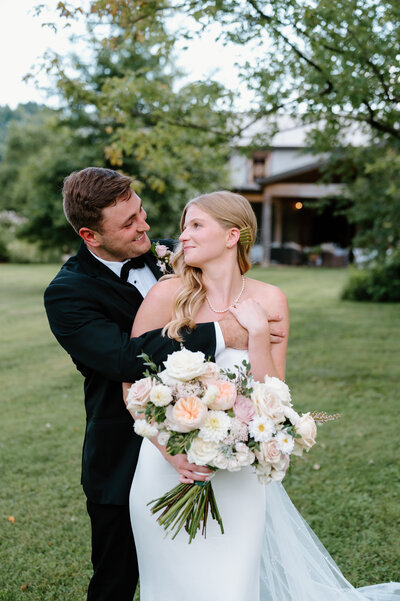 Nashville bride and groom. Bride and groom portraits together by Nashville wedding photographer