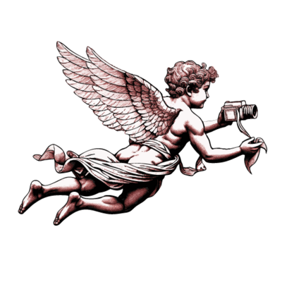 Cupido illustratie met camera
