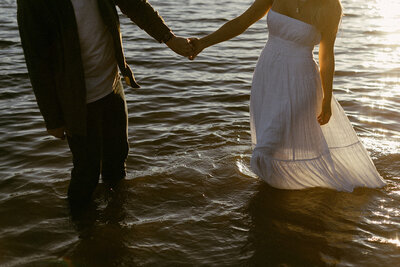 Seeley Lake Montana engagement session in the water