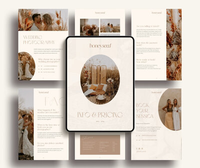 Boho Canva pricing guide template for photographers