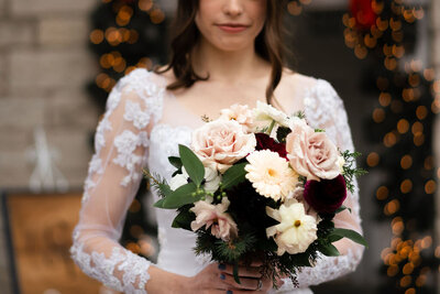 bride holding bridal bouquet