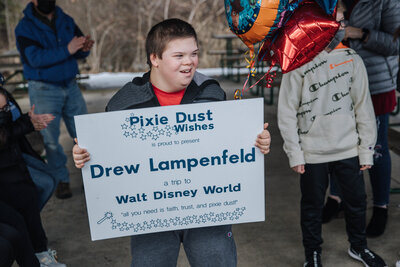 Male teen is awarded with a wish trip to Disney World