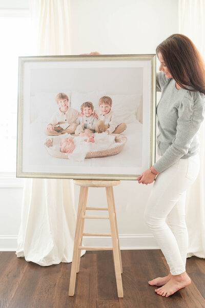 Jessica Jeremiah Photography Large Framed Portrait of Family of Boys