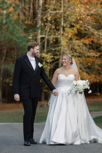 Alex shows off her amazing dress with hand stitched floral embroidery.
