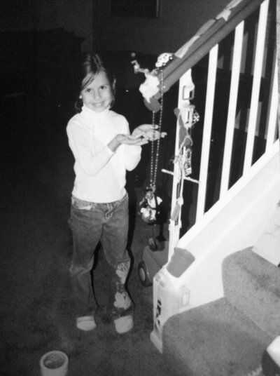 Rebekah as a child adding style to her home