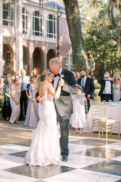 Bride dances with her father on her wedding day