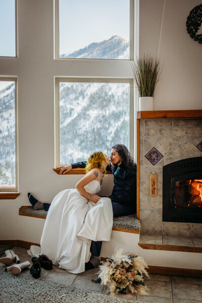 Boulder Wedding Photographer captures grooms holding hands after elopement