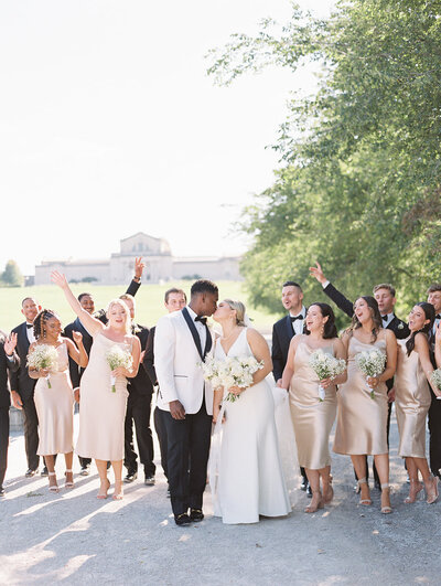 Bride and Groom at a golf course  wedding