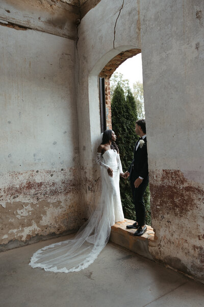 classic fall wedding at the providence cotton mill in charlotte, north carolina