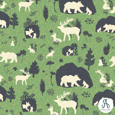 Amanda Stores- Fabric Designer of Peachtree Corners, GA- Moroccan geometric pattern with light green background