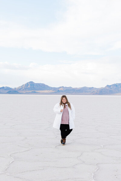 Shalae at Salt Flats in Utah