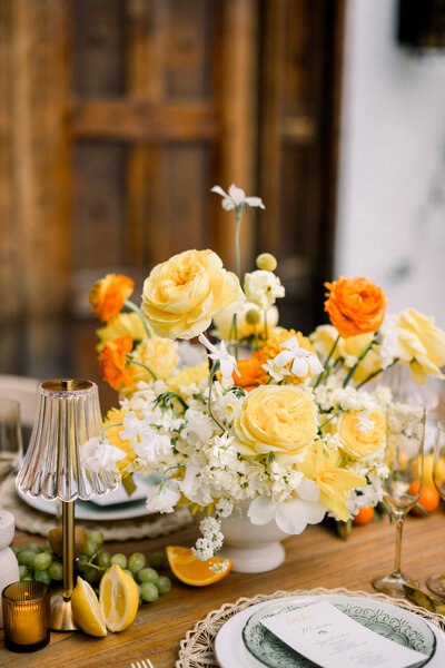 Butter yellow wedding flowers for micro wedding in Scottsdale, Arizona