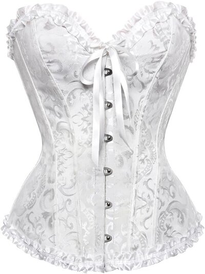 Lace Up Boned Overbust Corset