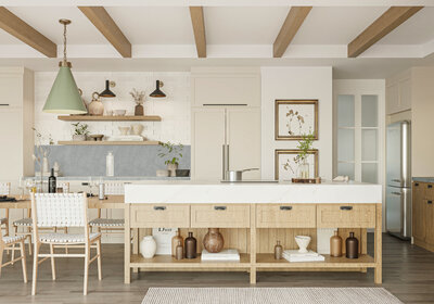 Kitchen Island and dining chairs