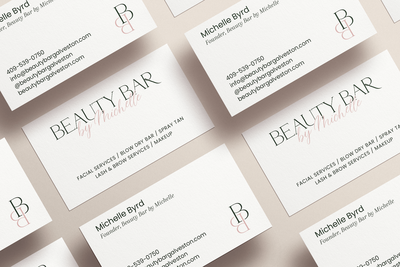 Beauty Bar Business Cards Mockup