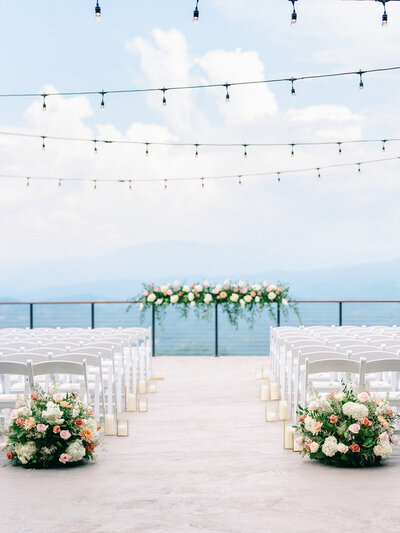 Wedding ceremony overlooking the mountains at The Trillium in Tennessee