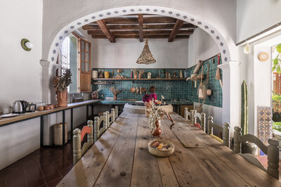 vibrant kitchen at a yoga retreat in oaxaca Mexico