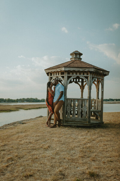 Black couple Paisley and Malik couples session Located at Fort Monroe in Hampton Virginia