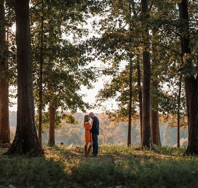 photo of a couple engagement in nc