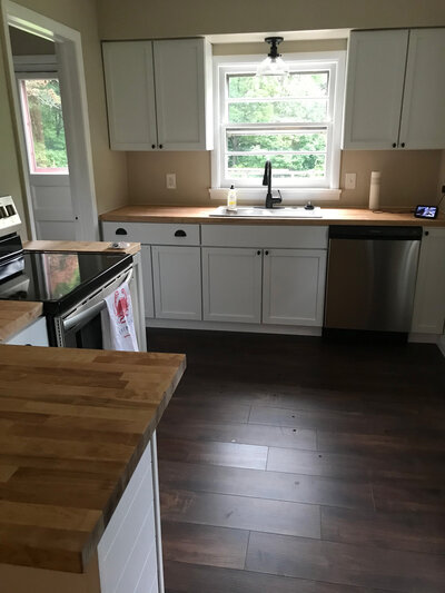 modern kitchen in a small cabin