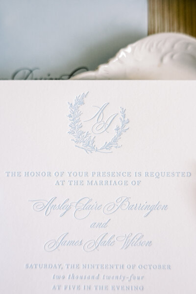 Atlanta letterpress semi-custom invitation