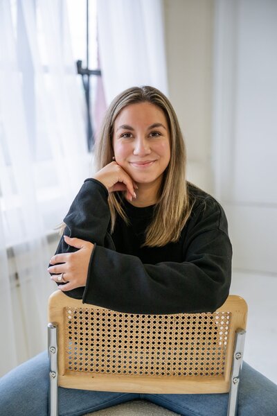 young woman business branding in studio